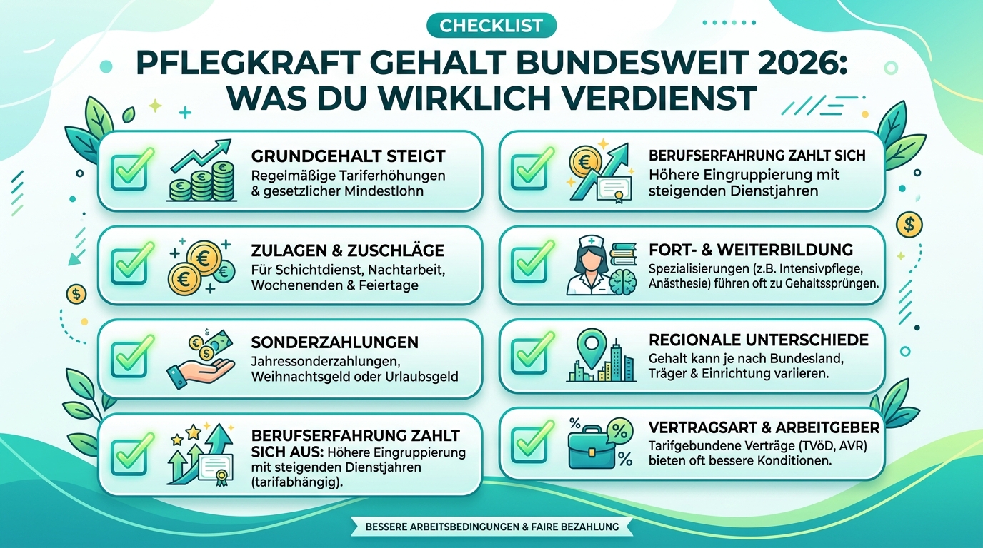 Infografik: pflegekraft gehalt bundesweit
