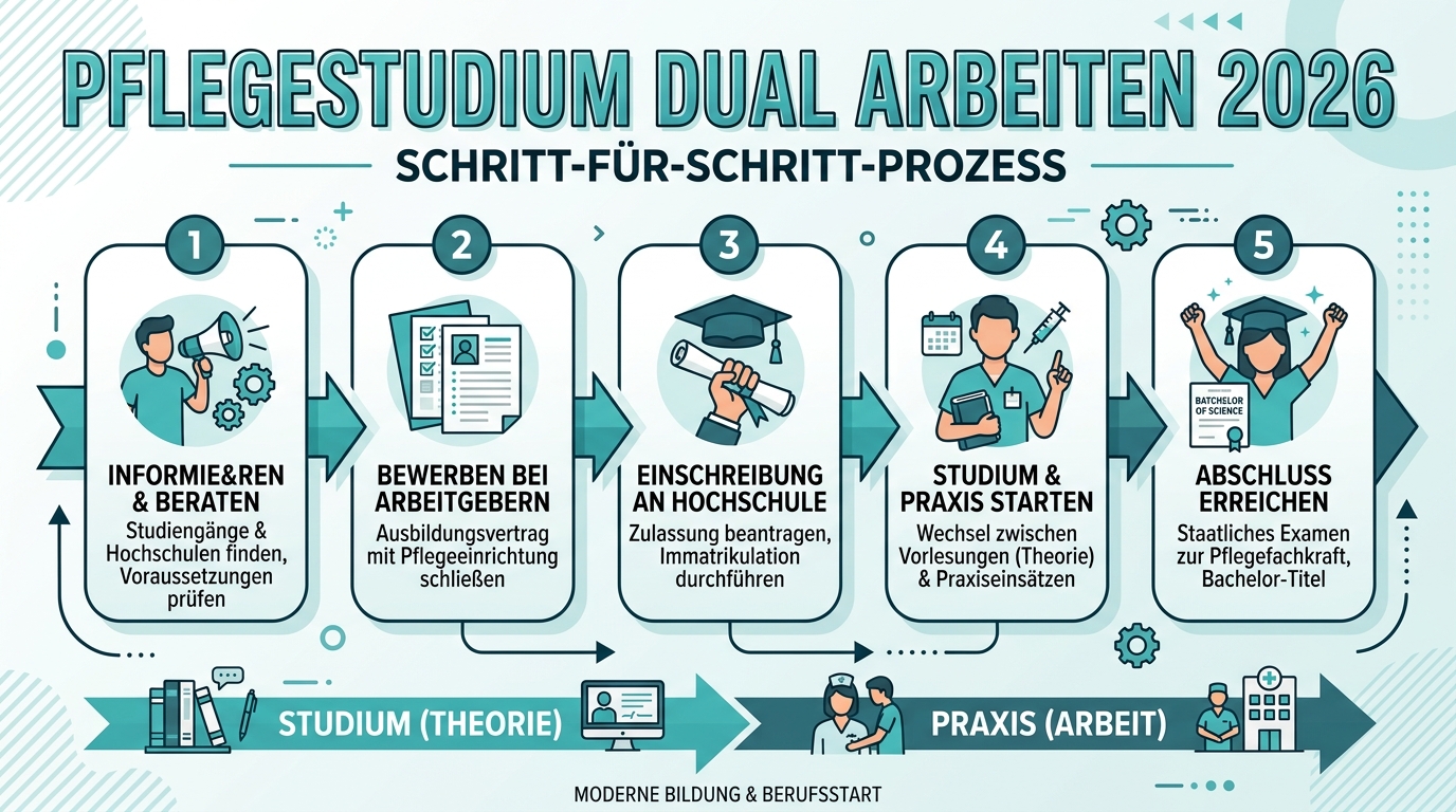 Infografik: pflegestudium dual arbeiten
