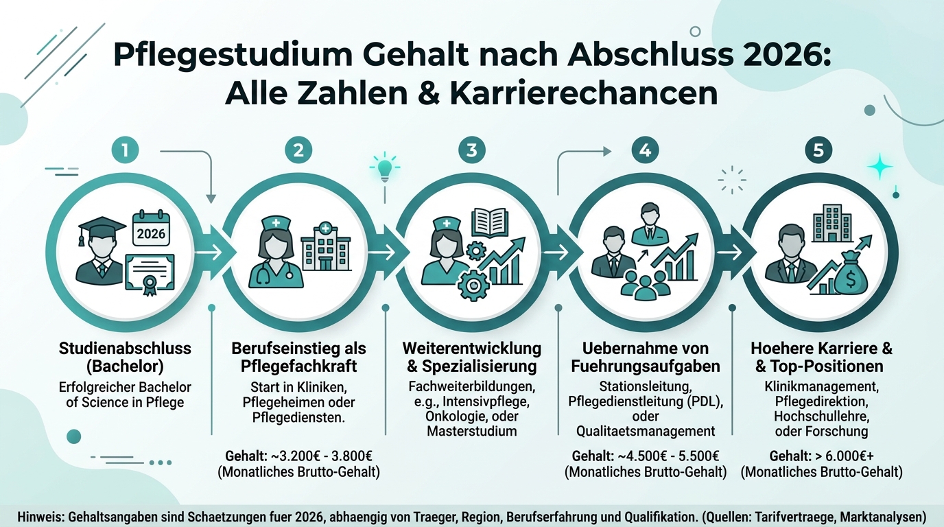 Infografik: pflegestudium gehalt nach abschluss