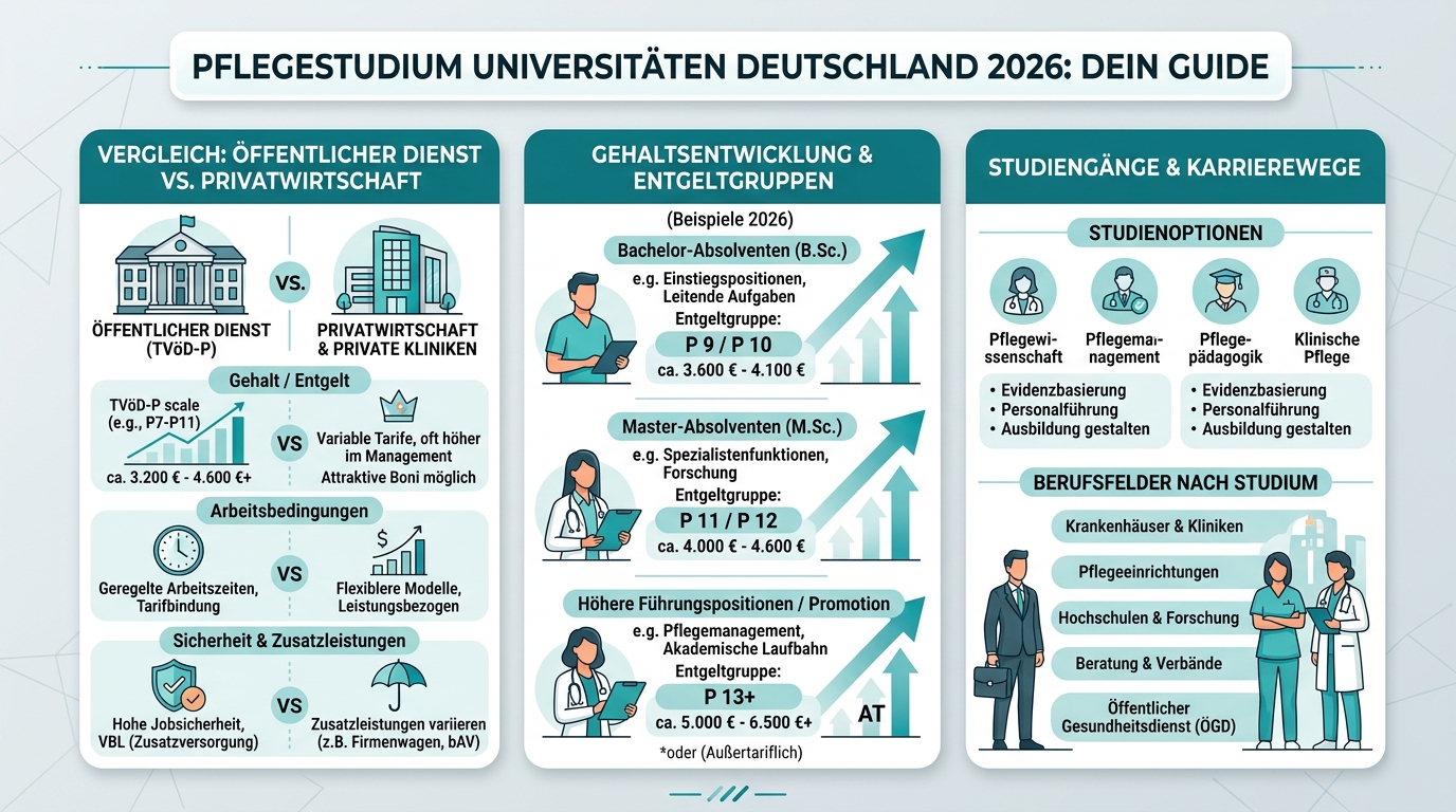 Infografik: pflegestudium universitäten deutschland