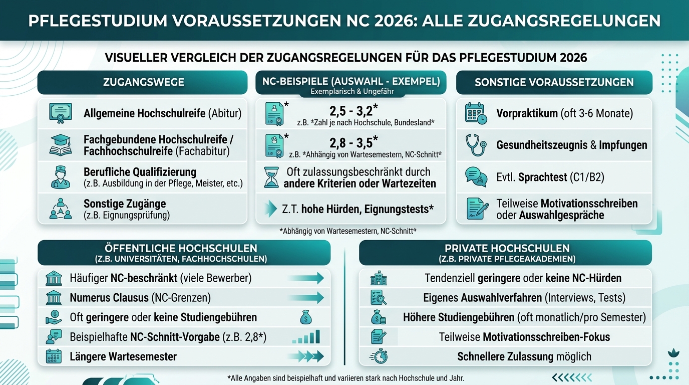 Infografik: pflegestudium voraussetzungen nc