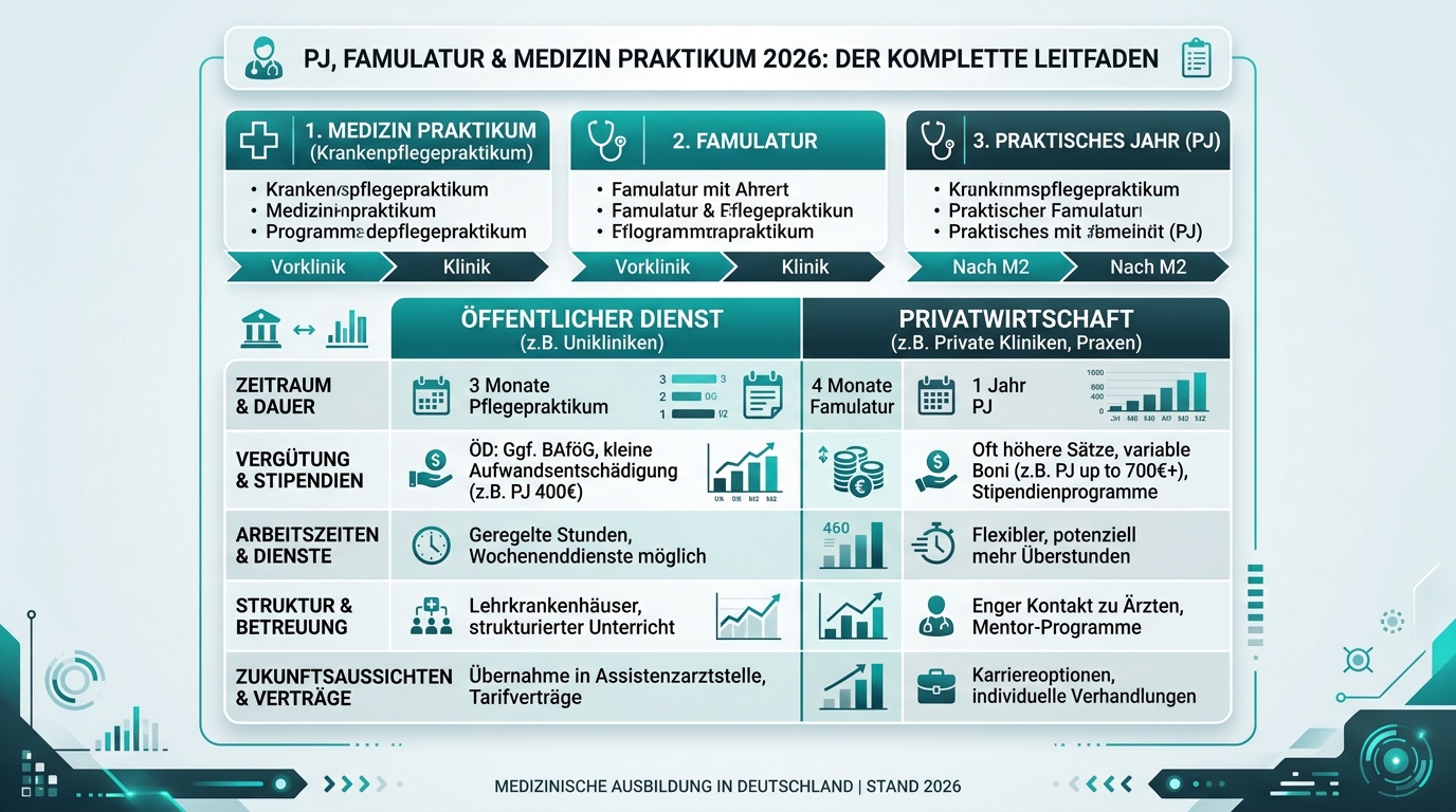 Infografik: pj famulatur medizin praktikum