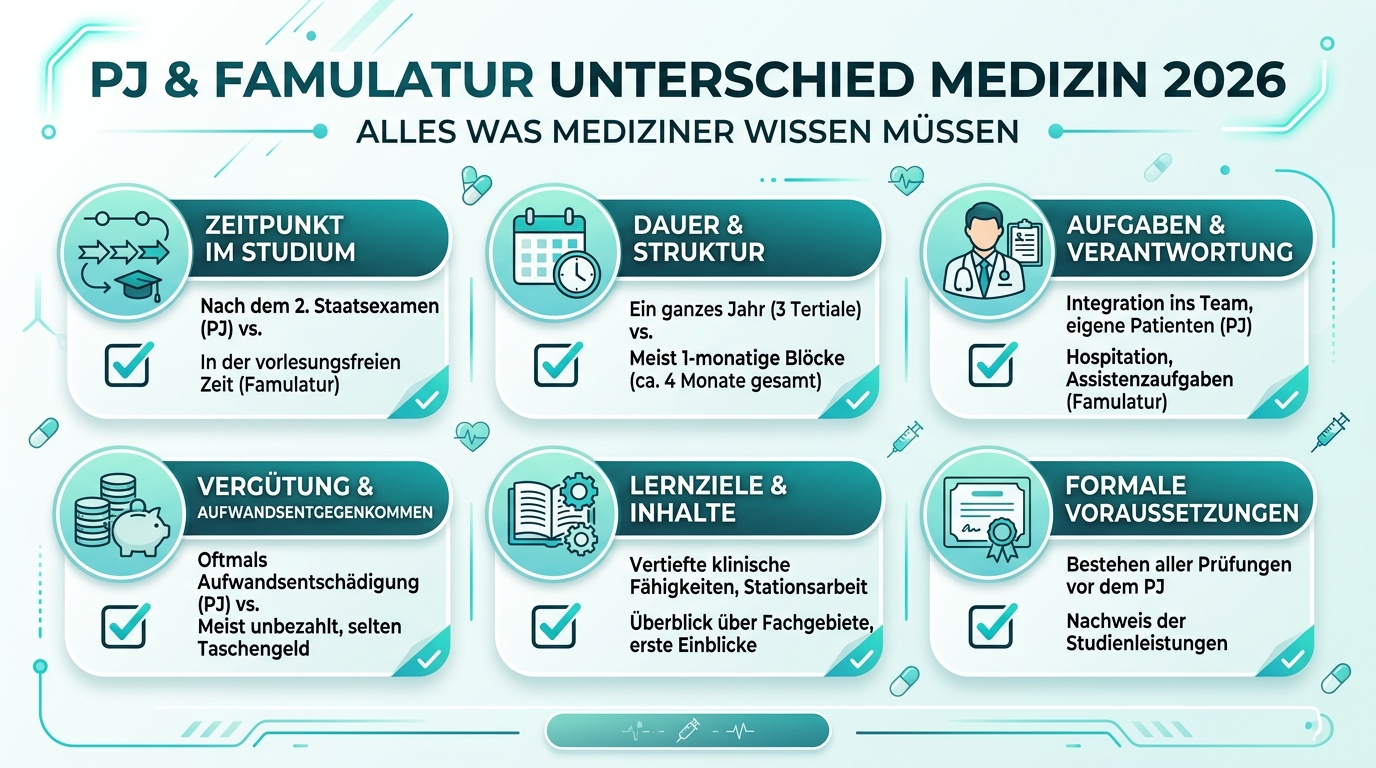 Infografik: pj famulatur unterschied medizin