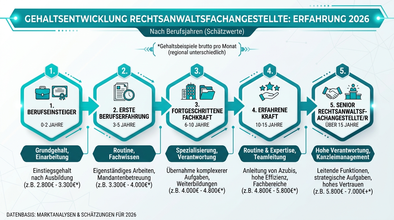 Infografik: rechtsanwaltsfachangestellte gehalt erfahrung
