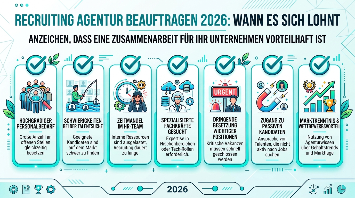 Recruiting Agentur beauftragen 2026: Wann es sich lohnt Infografik: recruiting agentur beauftragen