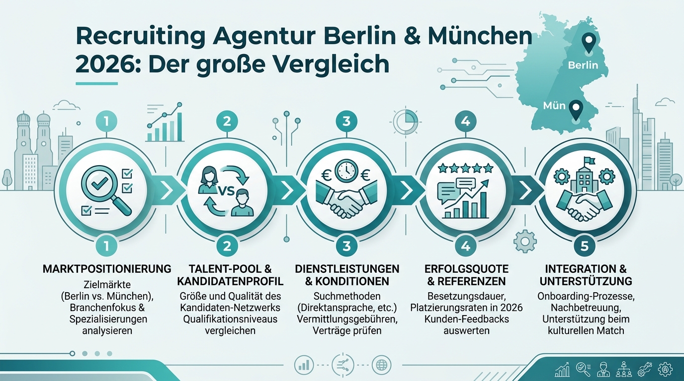 Recruiting Agentur Berlin & München 2026: Der große Vergleich Infografik: recruiting agentur berlin münchen