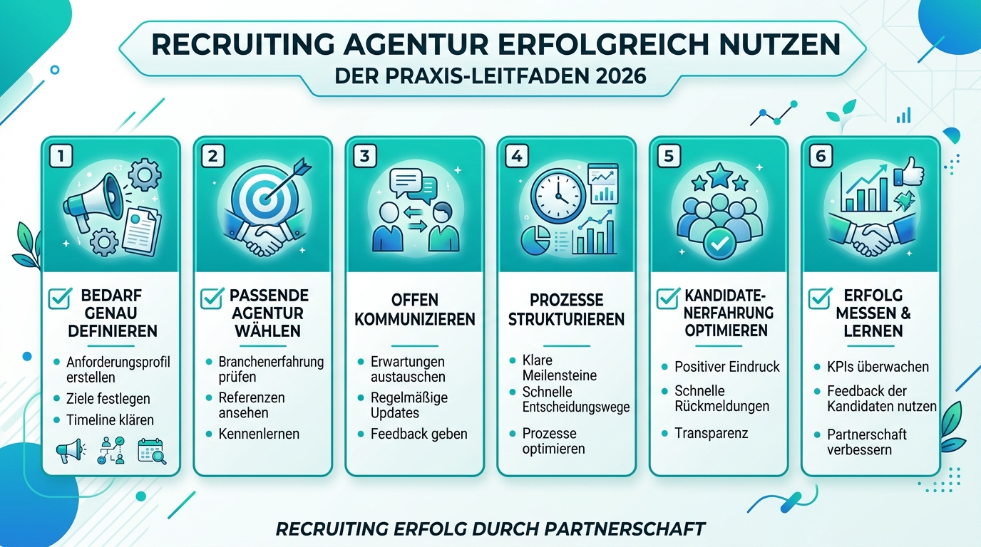 Recruiting Agentur erfolgreich nutzen: Der Praxis-Leitfaden 2026 Infografik: recruiting agentur erfolgreich