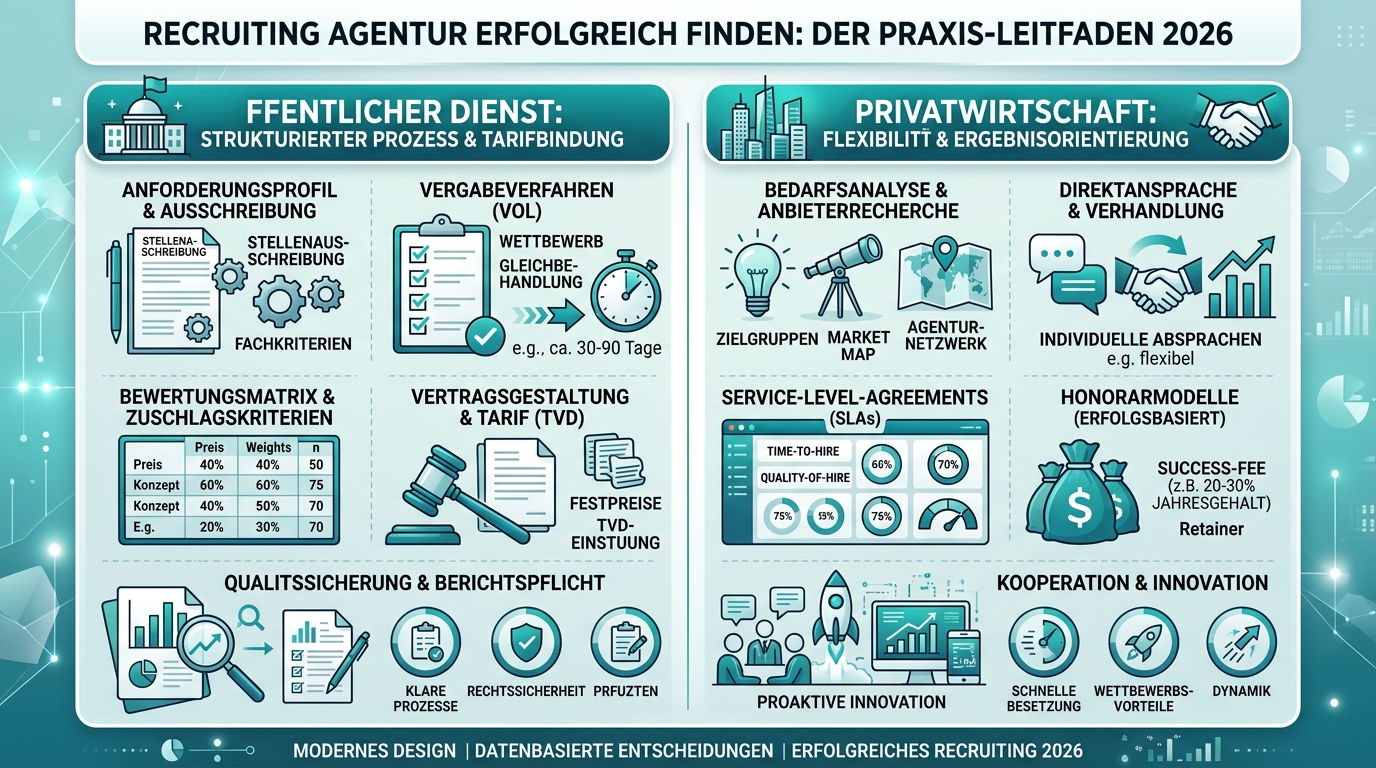 Recruiting Agentur erfolgreich finden: Der Praxis-Leitfaden 2026 Infografik: recruiting agentur erfolgreich finden