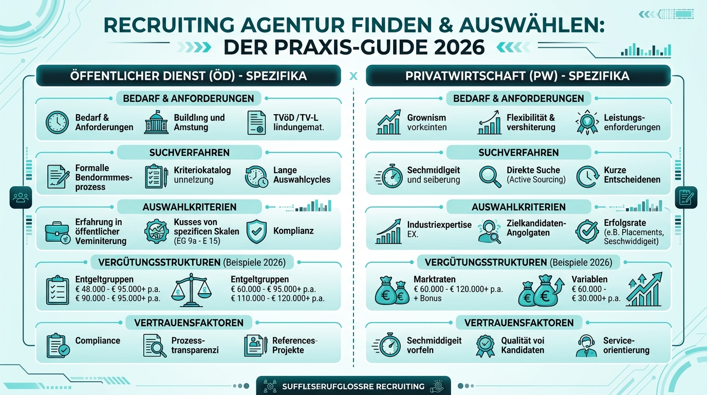 Recruiting Agentur finden & auswählen: Der Praxis-Guide 2026 Infografik: recruiting agentur finden auswählen