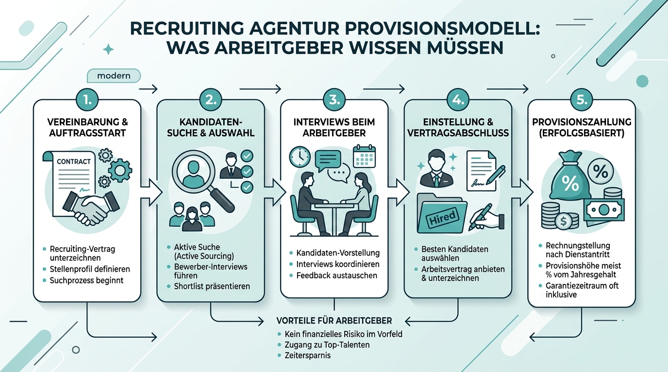 Recruiting Agentur Provisionsmodell: Was Arbeitgeber wissen müssen Infografik: recruiting agentur provisionsmodell