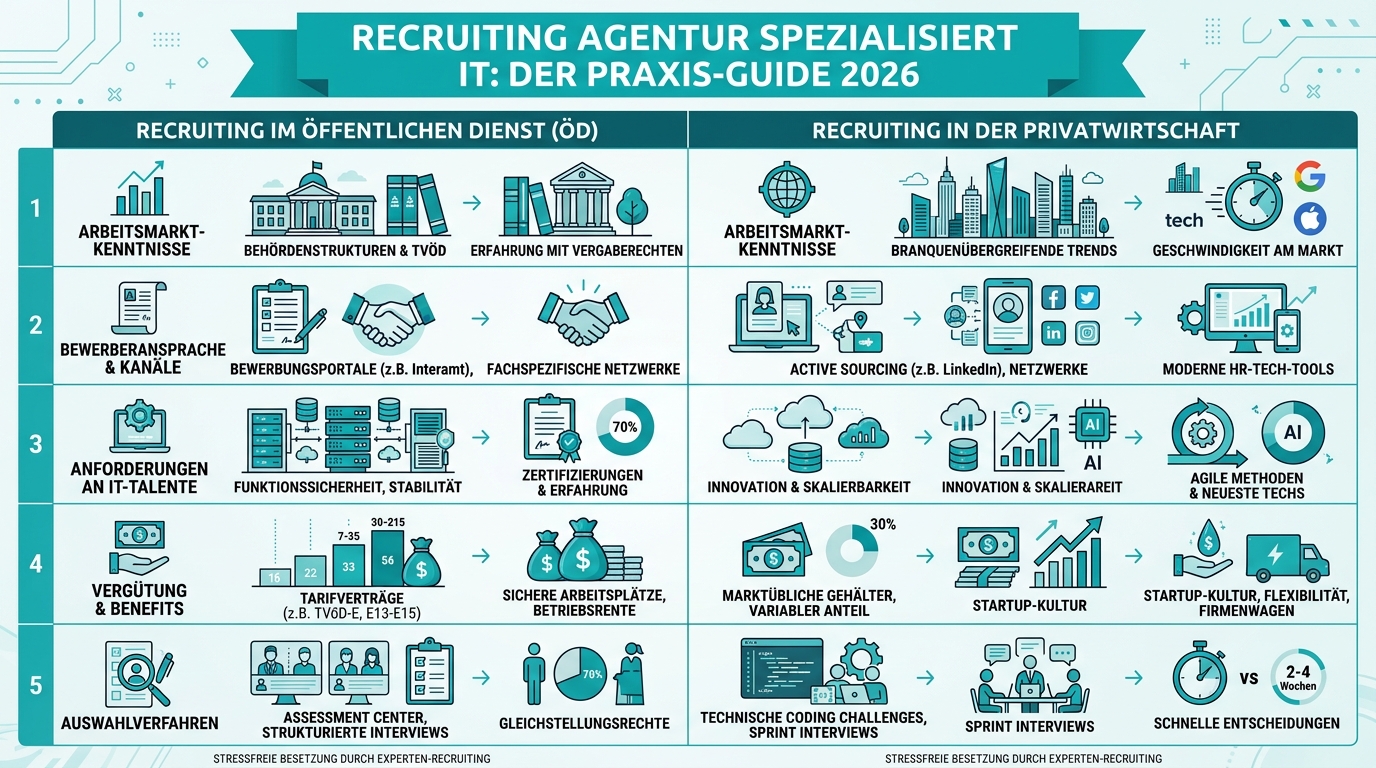 Recruiting Agentur spezialisiert IT: Der Praxis-Guide 2026 Infografik: recruiting agentur spezialisiert it
