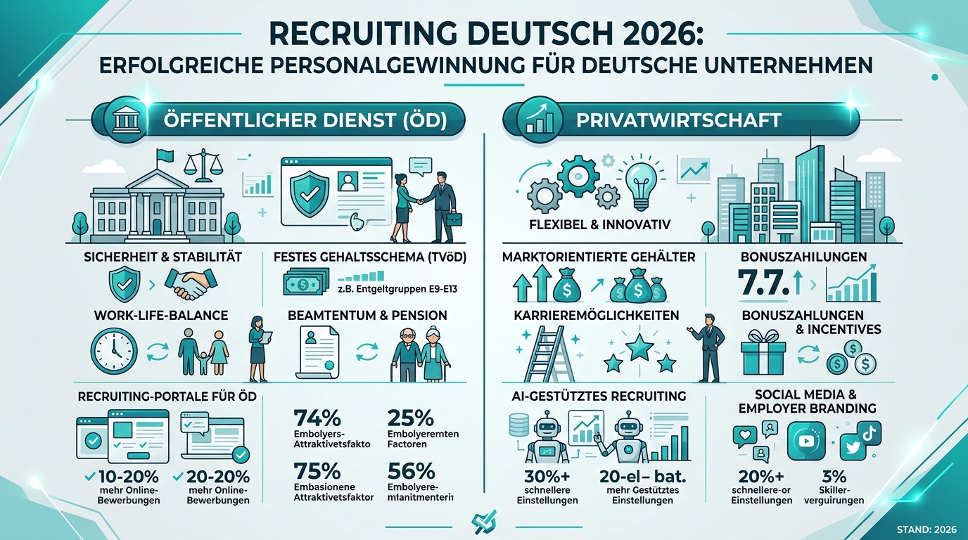 Recruiting Deutschland 2026: Erfolgreiche Personalgewinnung für deutsche Unternehmen Infografik: recruiting deutsch