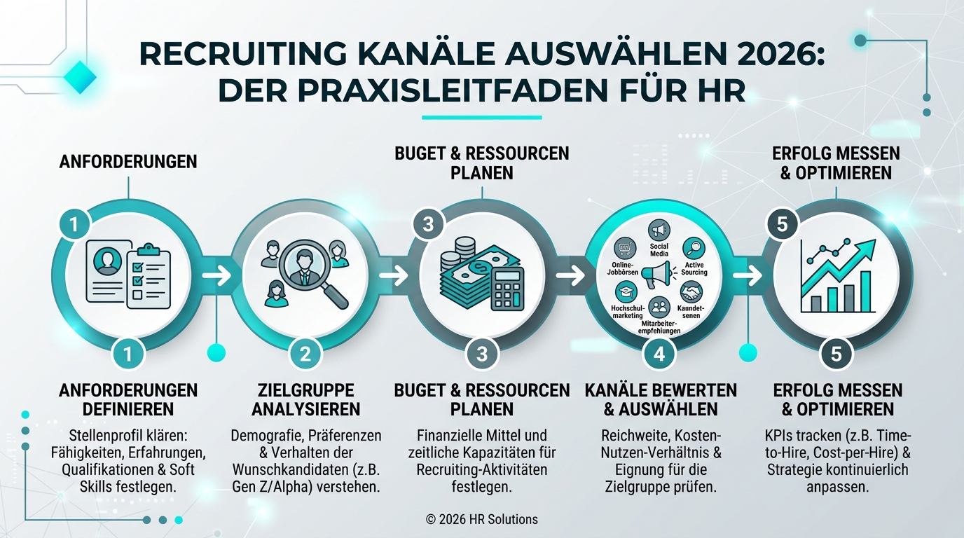 Recruiting Kanäle auswählen 2026: Der Praxisleitfaden für HR Infografik: recruiting kanäle auswählen