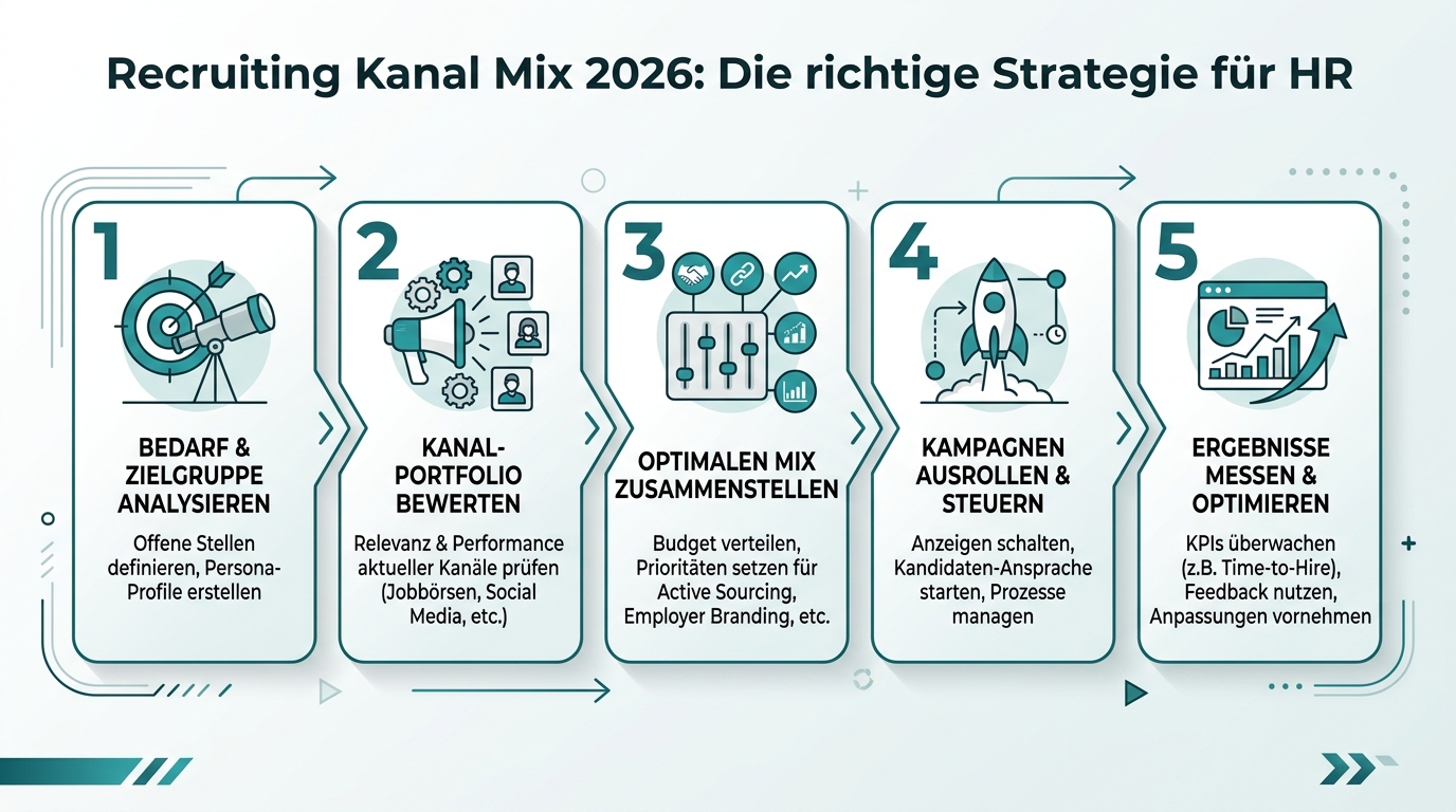 Recruiting Kanal Mix 2026: Die richtige Strategie für HR Infografik: recruiting kanal mix