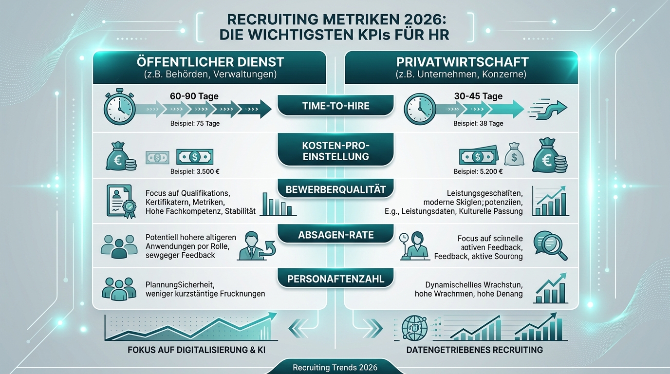 Recruiting Metriken 2026: Die wichtigsten KPIs für HR Infografik: recruiting metriken
