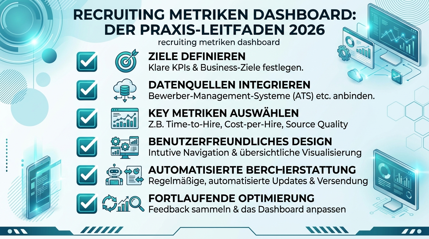 Recruiting Metriken Dashboard: Der Praxis-Leitfaden 2026 Infografik: recruiting metriken dashboard