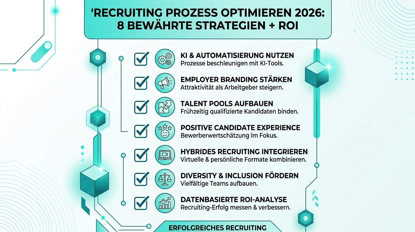Recruiting Prozess optimieren 2026: 8 bewährte Strategien + ROI Infografik: recruiting prozess optimieren