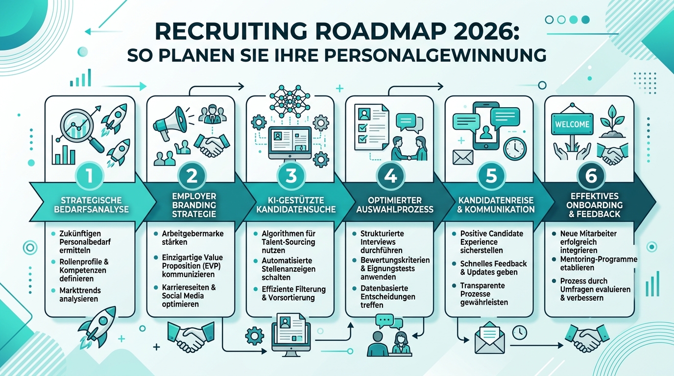 Recruiting Roadmap 2026: So planen Sie Ihre Personalgewinnung Infografik: recruiting roadmap