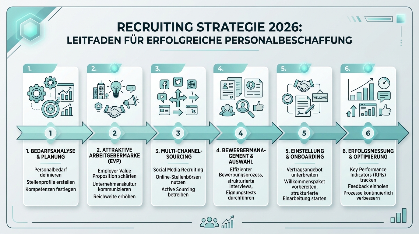 Recruiting Strategie 2026: Leitfaden für erfolgreiche Personalbeschaffung Infografik: recruiting strategie