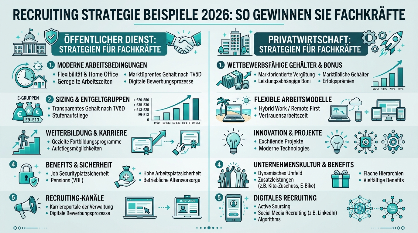 Recruiting Strategie Beispiele 2026: So gewinnen Sie Fachkräfte Infografik: recruiting strategie beispiele