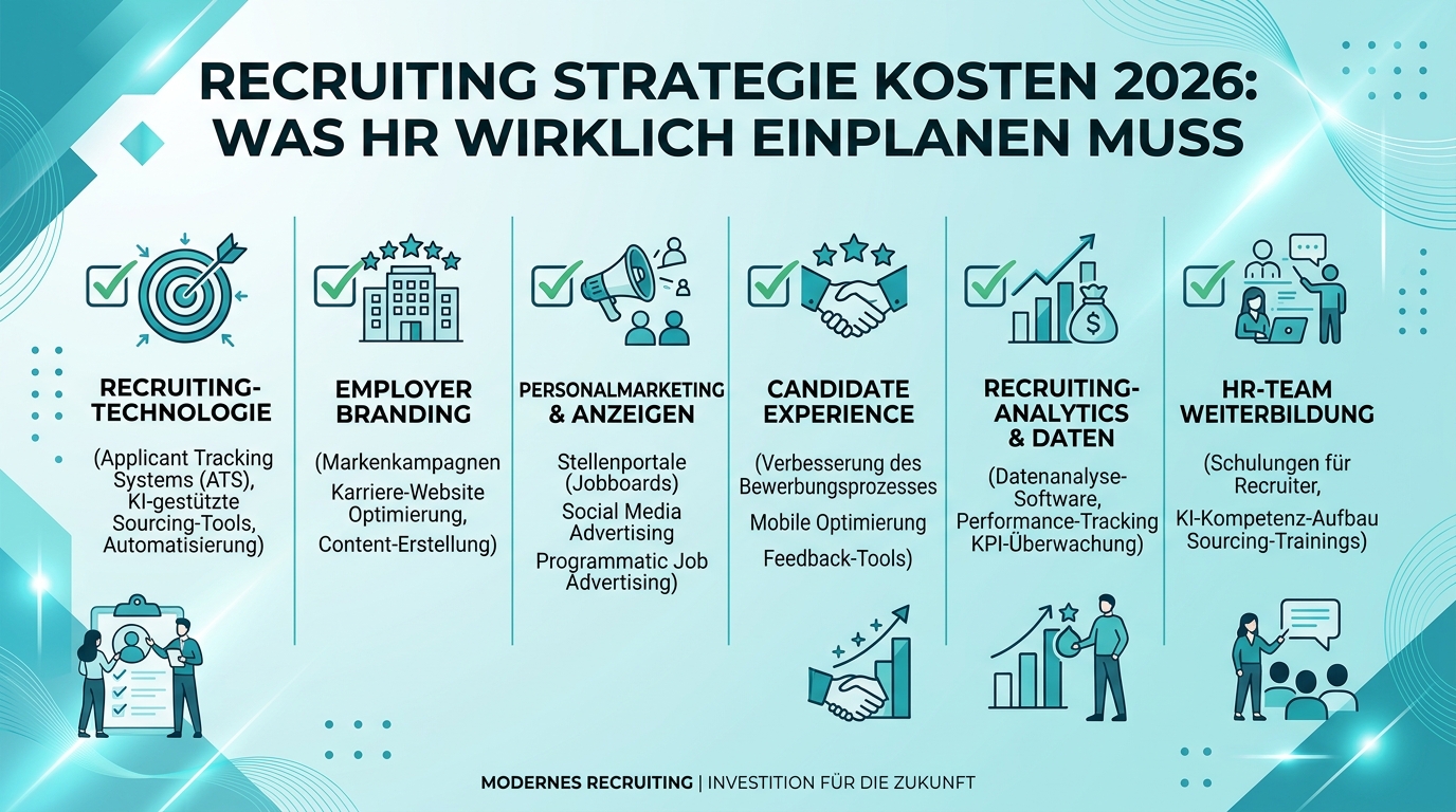 Recruiting Strategie Kosten 2026: Was HR wirklich einplanen muss Infografik: recruiting strategie kosten