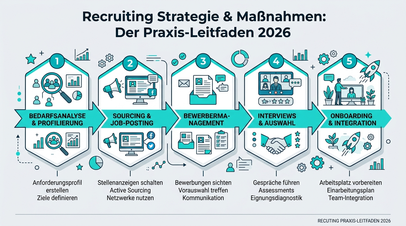 Recruiting Strategie & Maßnahmen: Der Praxis-Leitfaden 2026 Infografik: recruiting strategie massnahmen
