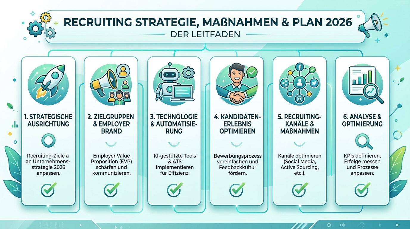 Recruiting Strategie, Maßnahmen & Plan 2026: Der Leitfaden Infografik: recruiting strategie maßnahmen plan