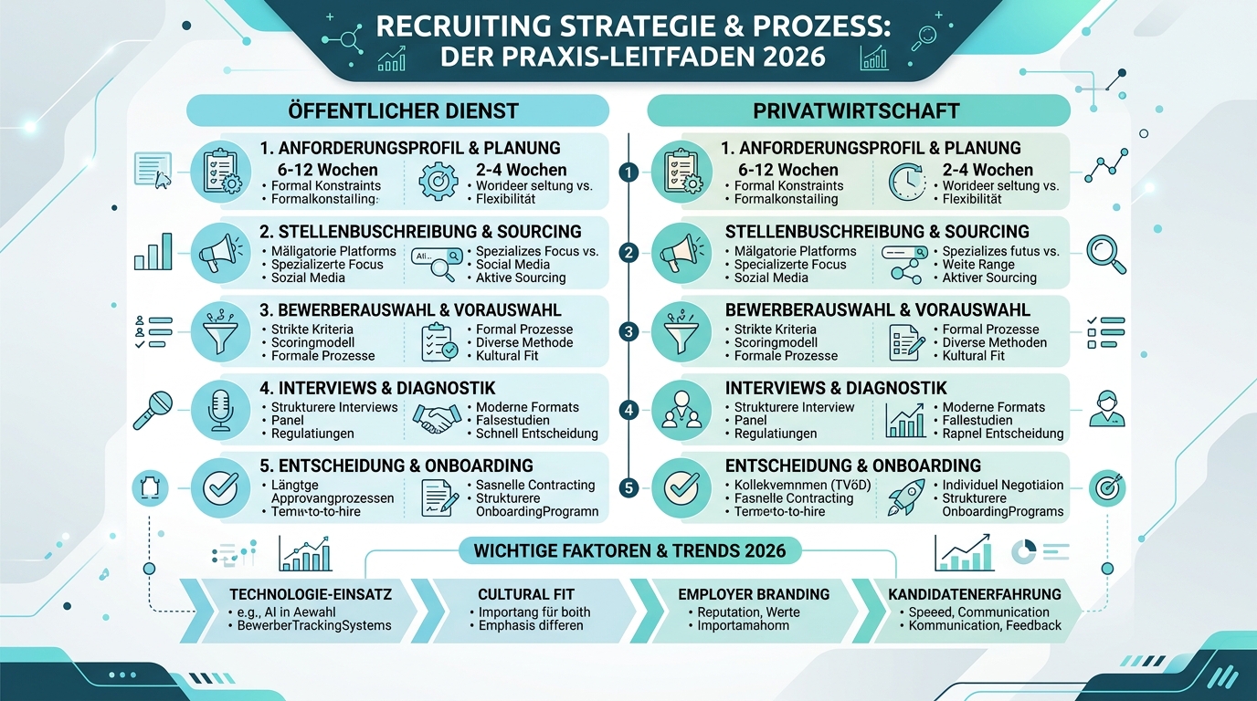 Recruiting Strategie & Prozess: Der Praxis-Leitfaden 2026 Infografik: recruiting strategie prozess