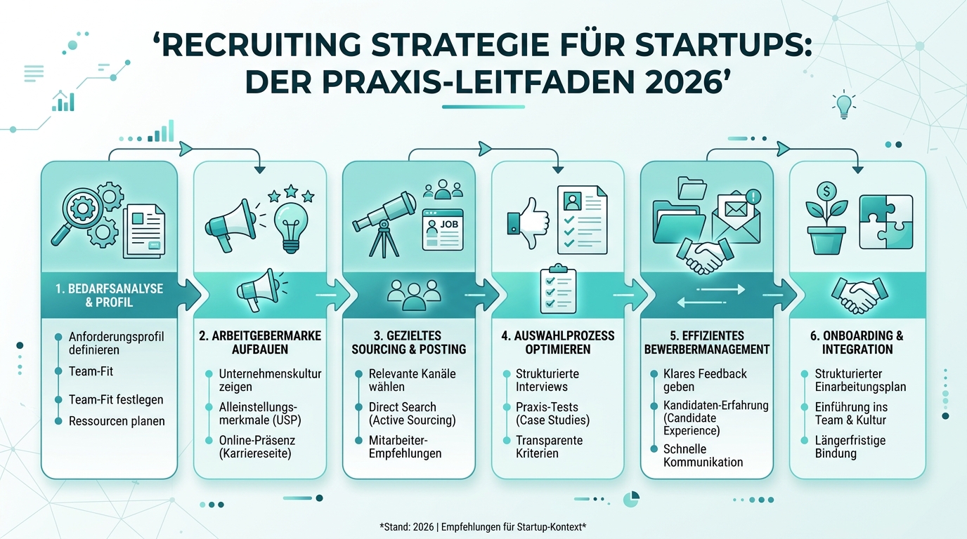 Recruiting Strategie für Startups: Der Praxis-Leitfaden 2026 Infografik: recruiting strategie für startups