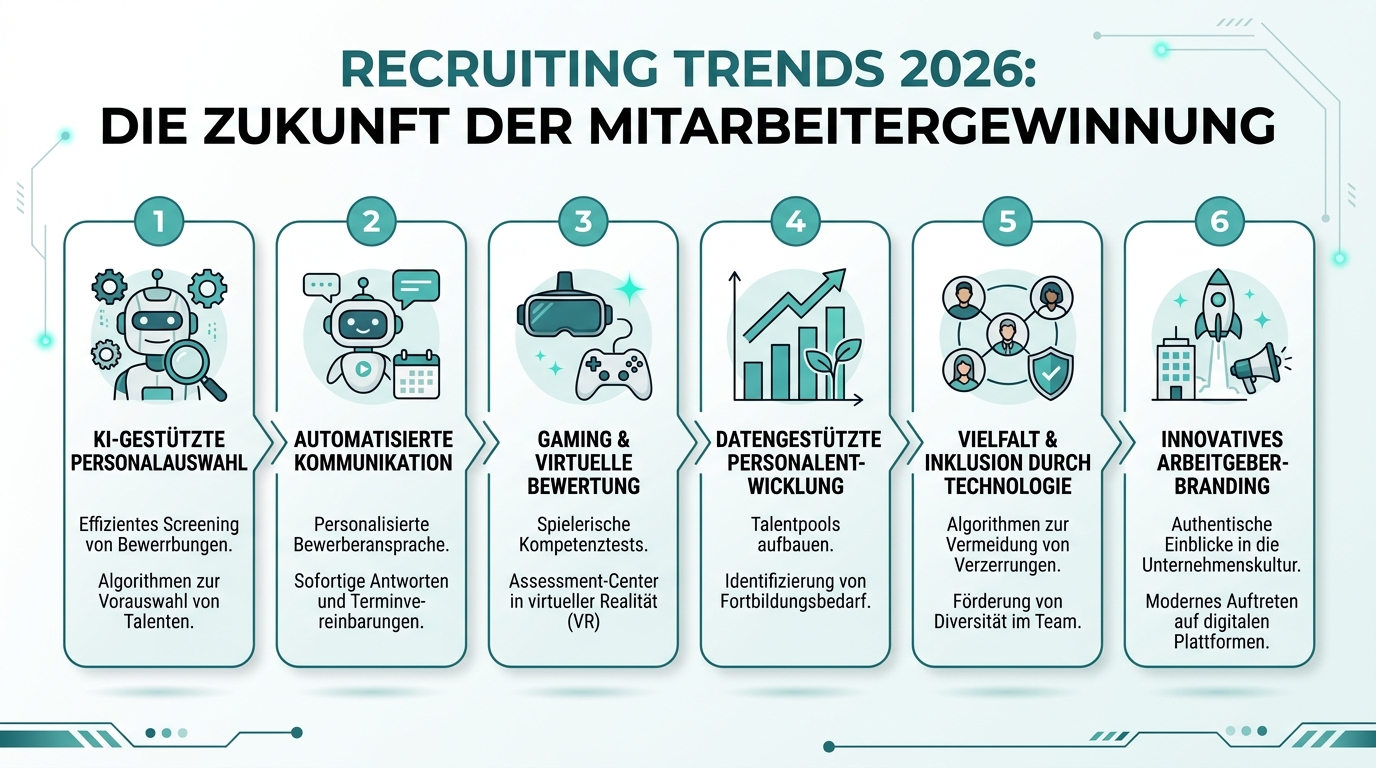 Recruiting Trends 2026: Die Zukunft der Mitarbeitergewinnung Infografik: recruiting trends 2026