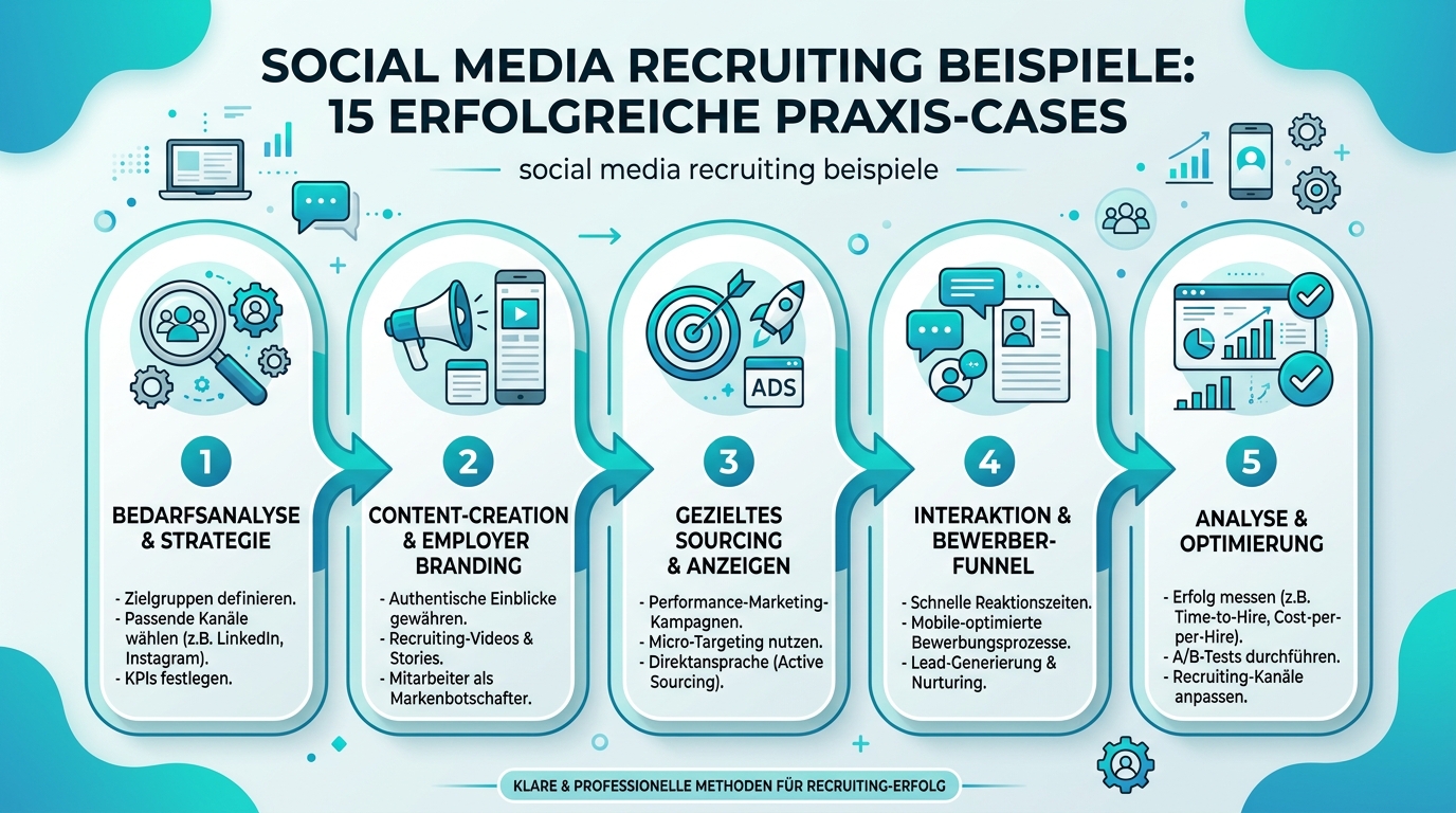 Social Media Recruiting Beispiele: 15 erfolgreiche Praxis-Cases Infografik: social media recruiting beispiele
