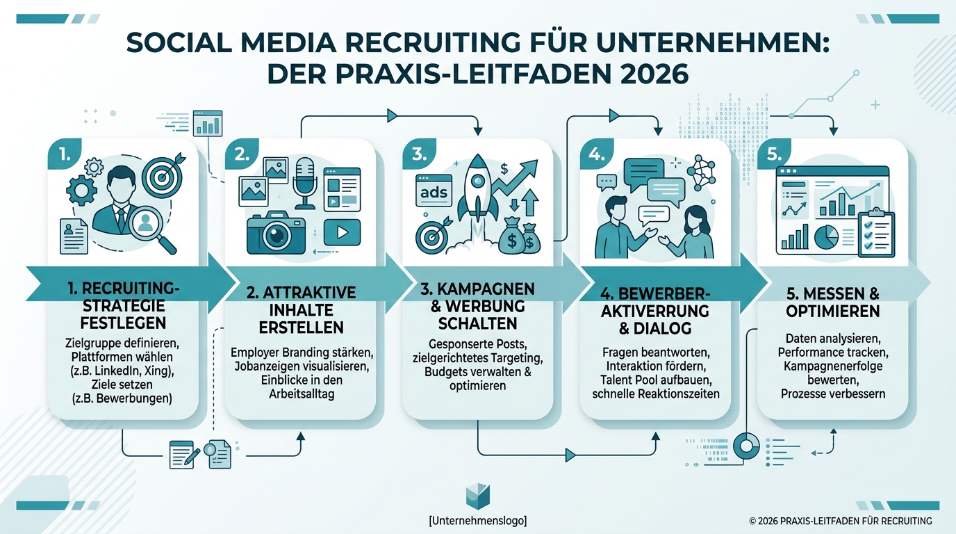 Social Media Recruiting für Unternehmen: Der Praxis-Leitfaden 2026 Infografik: social media recruiting für unternehmen
