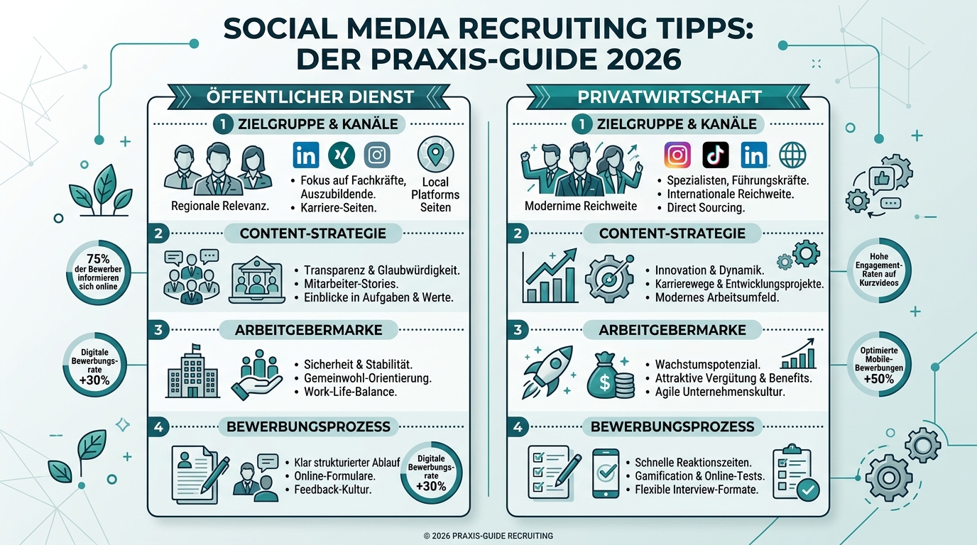 Social Media Recruiting Tipps: Der Praxis-Guide 2026 Infografik: social media recruiting tipps