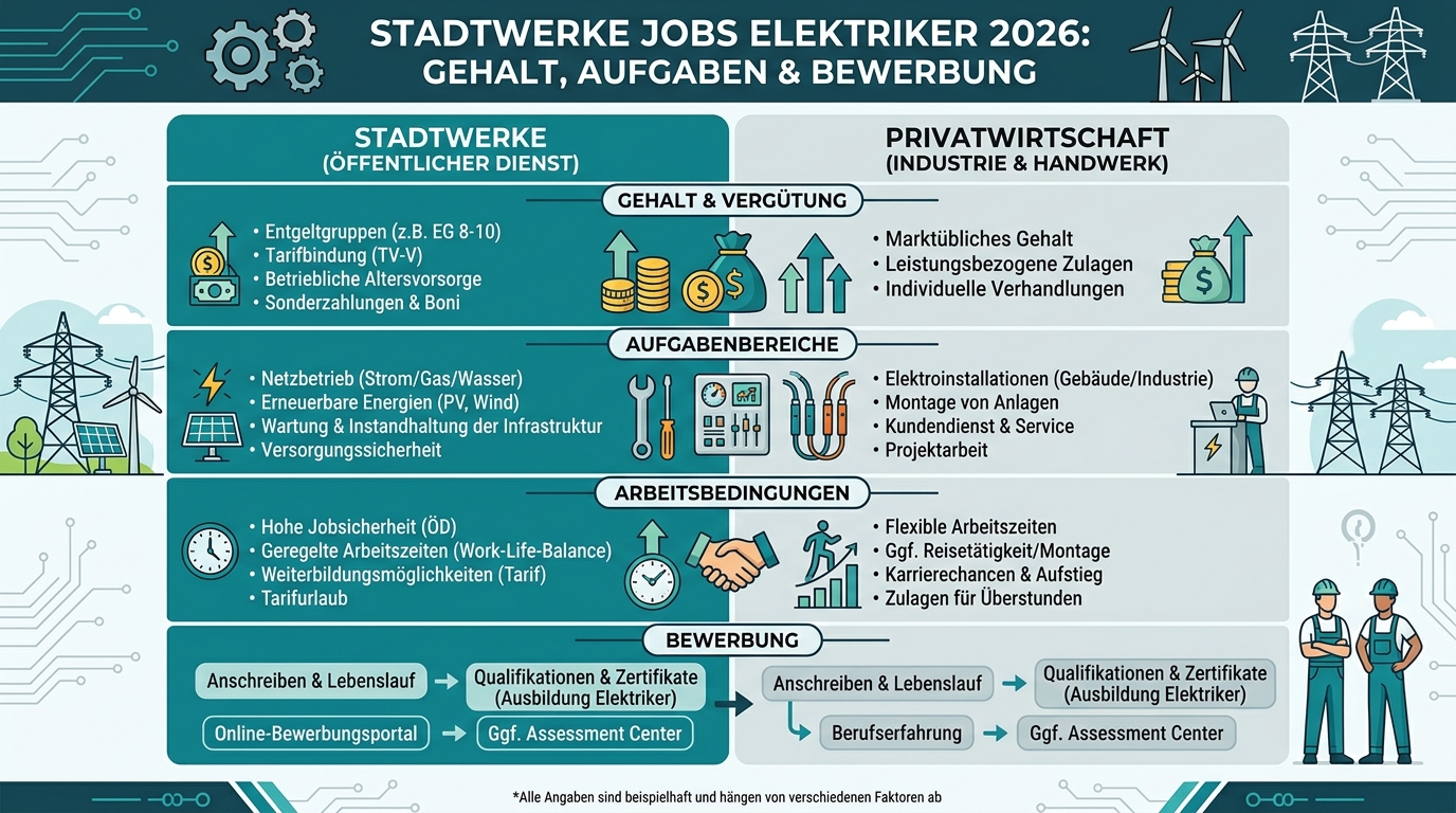 Infografik: stadtwerke jobs elektrikker