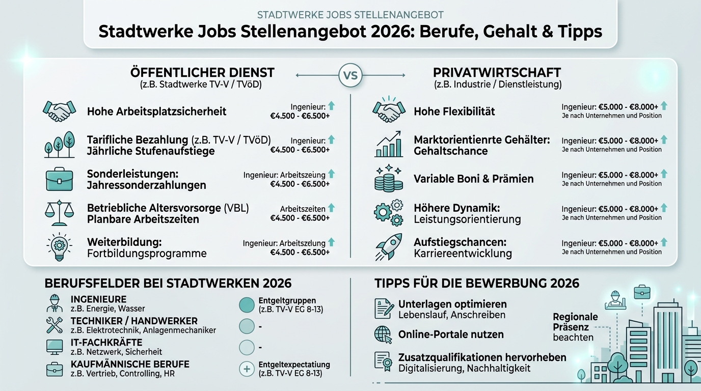 Infografik: stadtwerke jobs stellenangebot