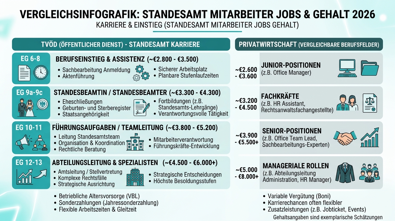 Infografik: standesamt mitarbeiter jobs gehalt