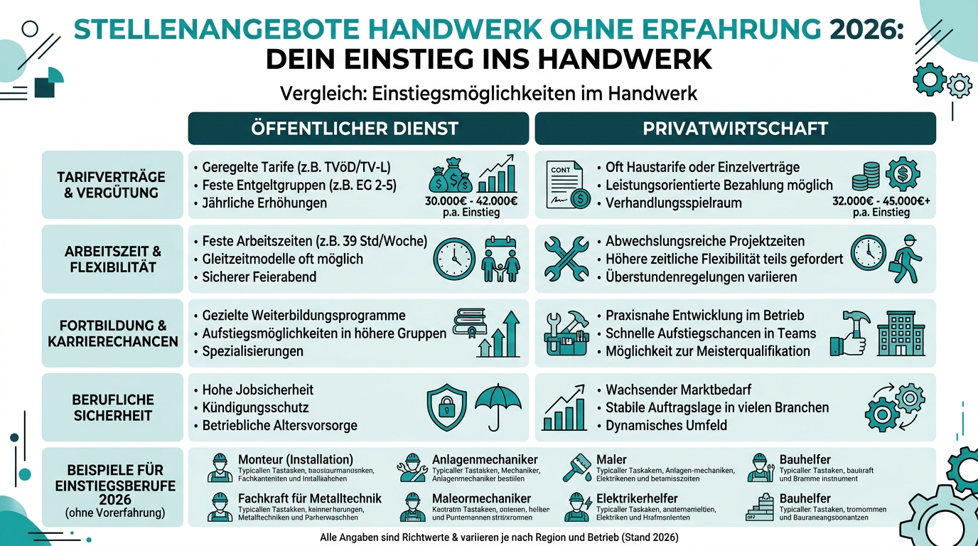 Infografik: stellenangebote handwerk ohne erfahrung
