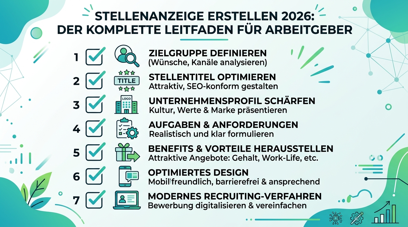 Stellenanzeige erstellen 2026: Der komplette Leitfaden für Arbeitgeber Infografik: stellenanzeige erstellen