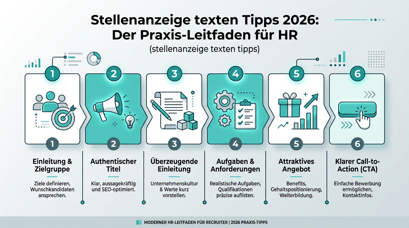 Stellenanzeige texten Tipps 2026: Der Praxis-Leitfaden für HR Infografik: stellenanzeige texten tipps