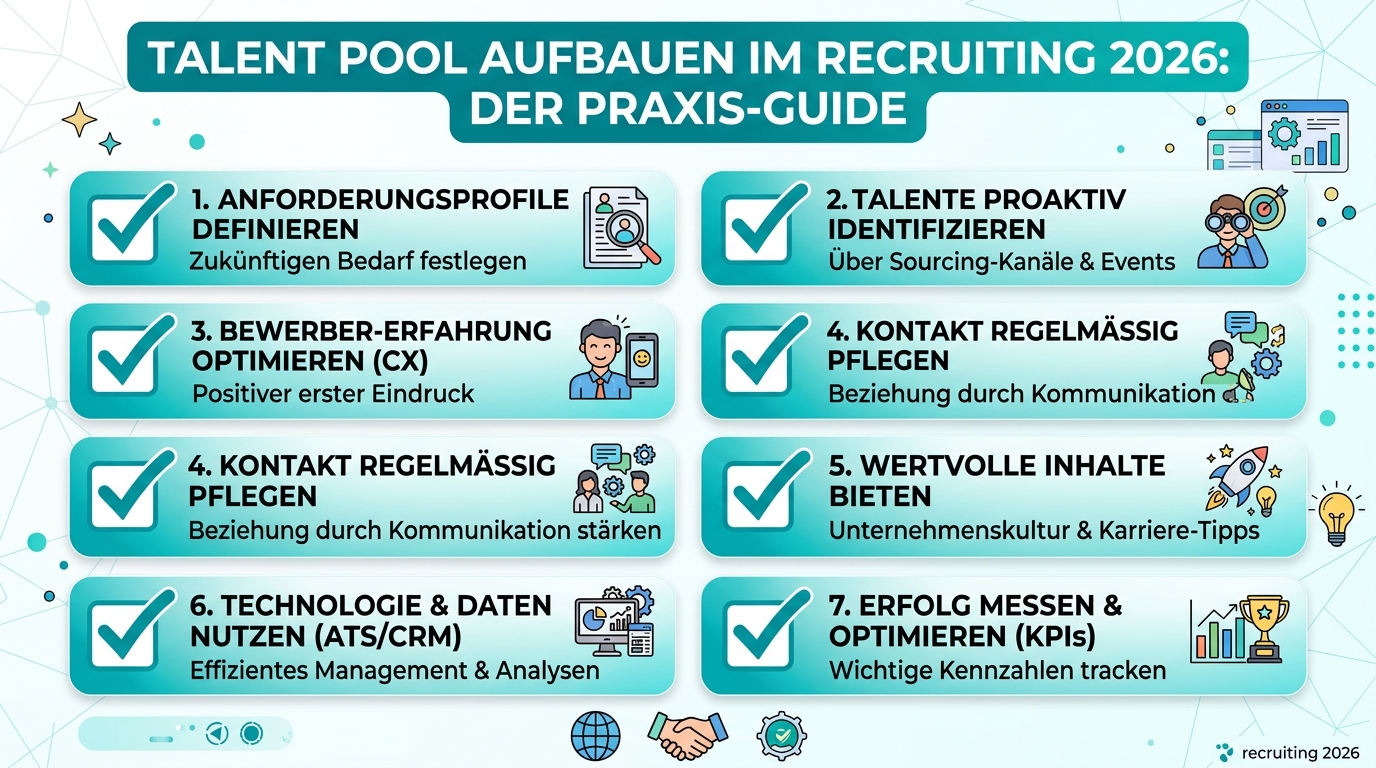Talent Pool aufbauen im Recruiting 2026: Der Praxis-Guide Infografik: talent pool aufbauen recruiting