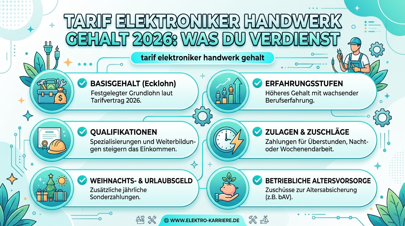 Infografik: tarif elektroniker handwerk gehalt