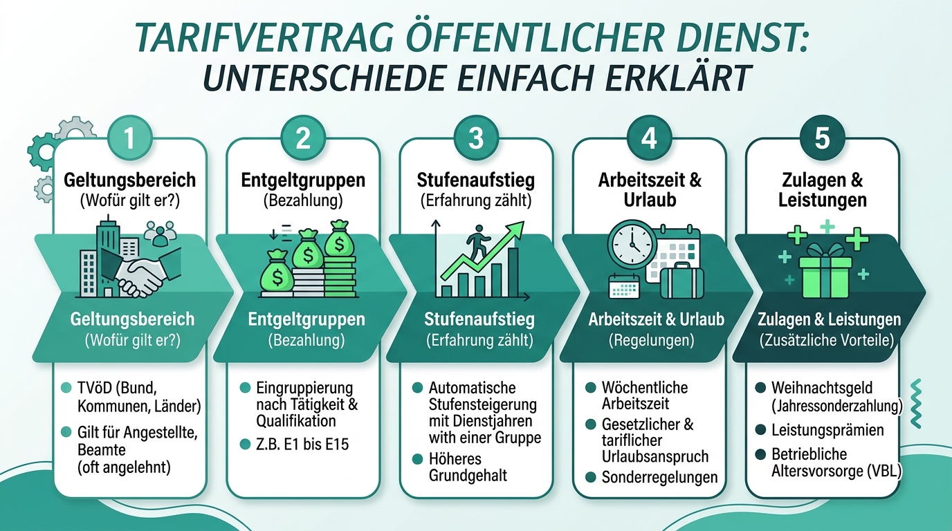 Infografik: tarifvertrag öffentlicher dienst unterschiede