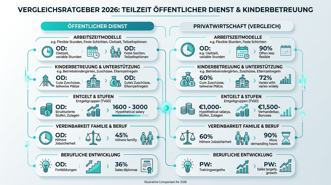 Infografik: teilzeit öffentlicher dienst kinderbetreuung