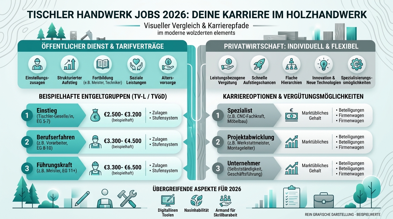 Infografik: tischler handwerk jobs