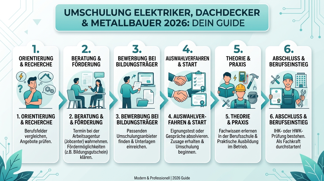 Infografik: umschulung elektriker dachdecker metallbauer