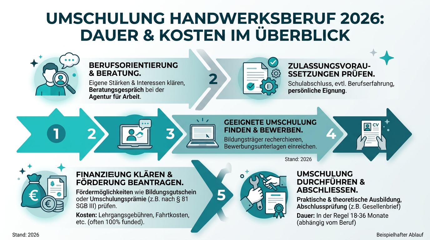 Infografik: umschulung handwerkberuf dauer kosten