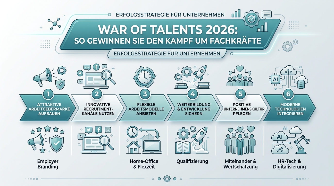 War of Talents 2026: So gewinnen Sie den Kampf um Fachkräfte Infografik: war of talents