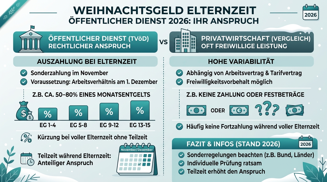 Infografik: weihnachtsgeld elternzeit öffentlicher dienst