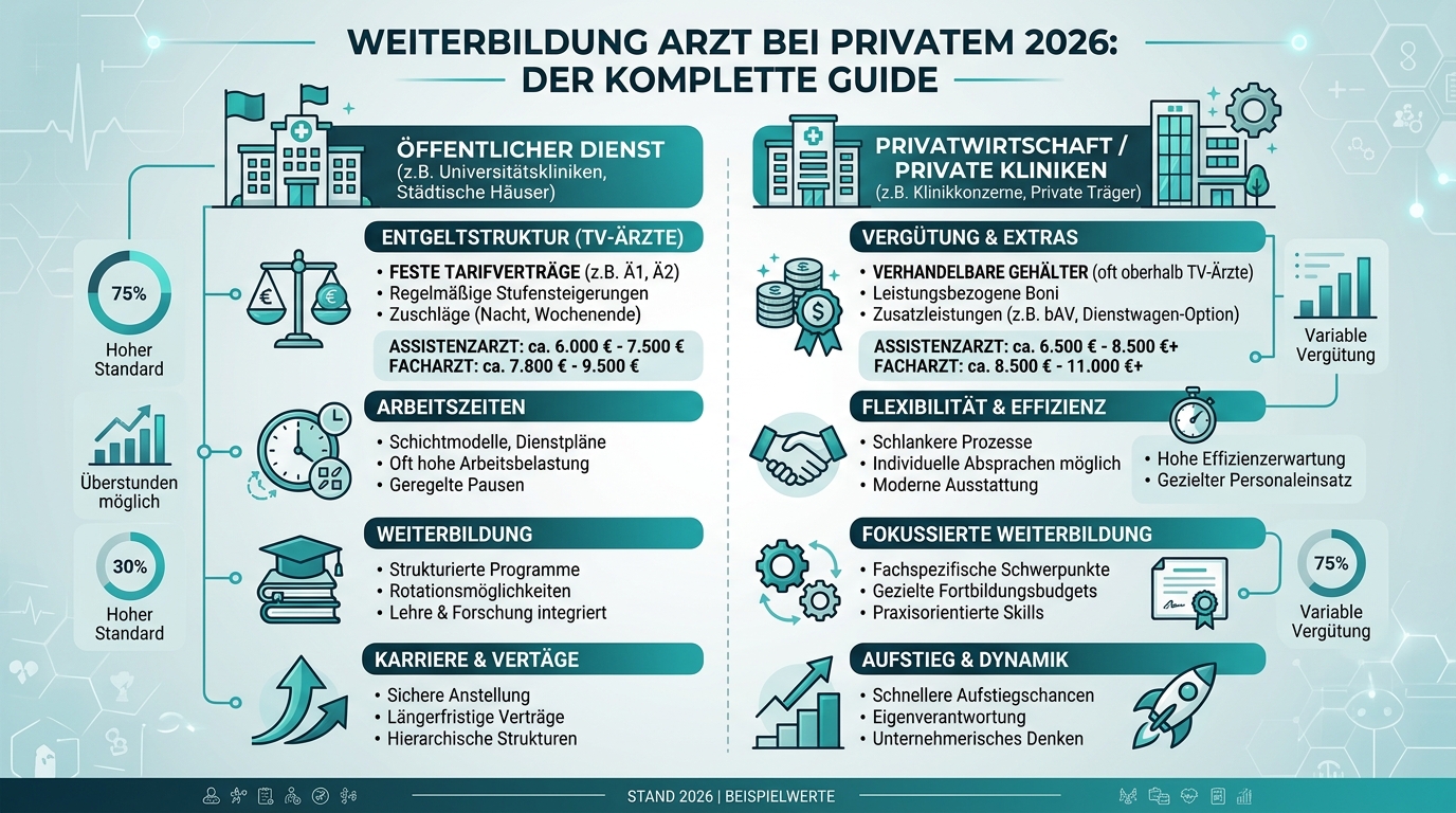 Infografik: weiterbildung arzt bei privatem