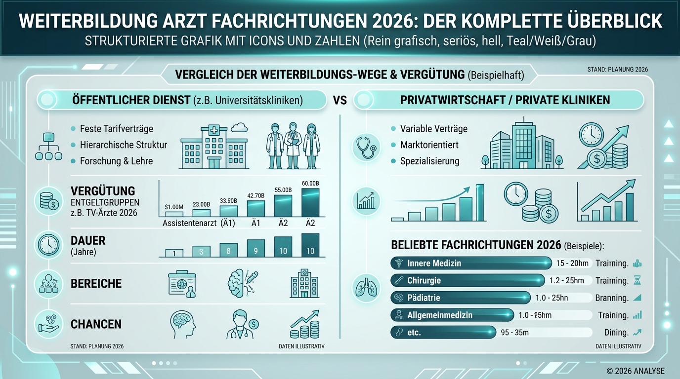 Infografik: weiterbildung arzt fachrichtungen